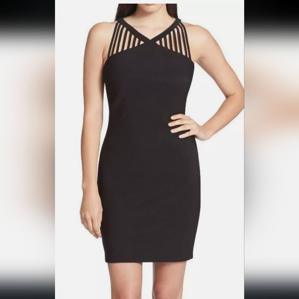 Guess Black Halter Mini Cocktail Dress Sz 6